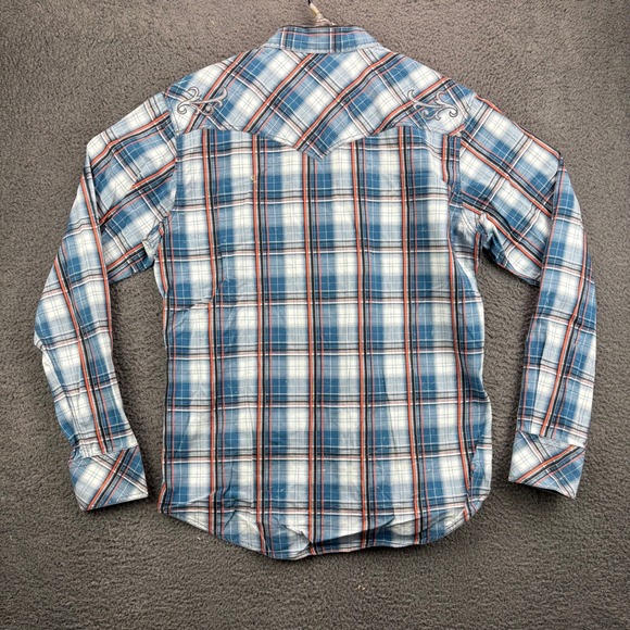 Rock 47 by Wrangler Mens Long Sleeve Plaid Snap Button Western Shirt Size L - Picture 7 of 8